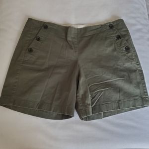 J Crew Flat Front Side Button Chino Shorts
